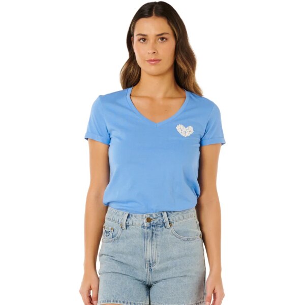 Rip - Curl Heart V-Neck T-Shirt cornflower blue
