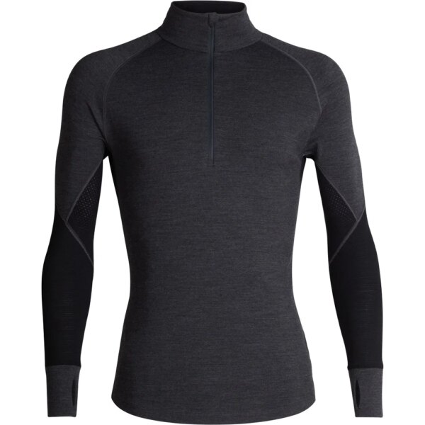 Icebreaker-Icebreaker-260-Zone-Half-Zip-Unterhemd-jet-hthr-black-schwarzgrau Icebreaker - Icebreaker 260 Zone Half Zip Unterhemd jet hthr black