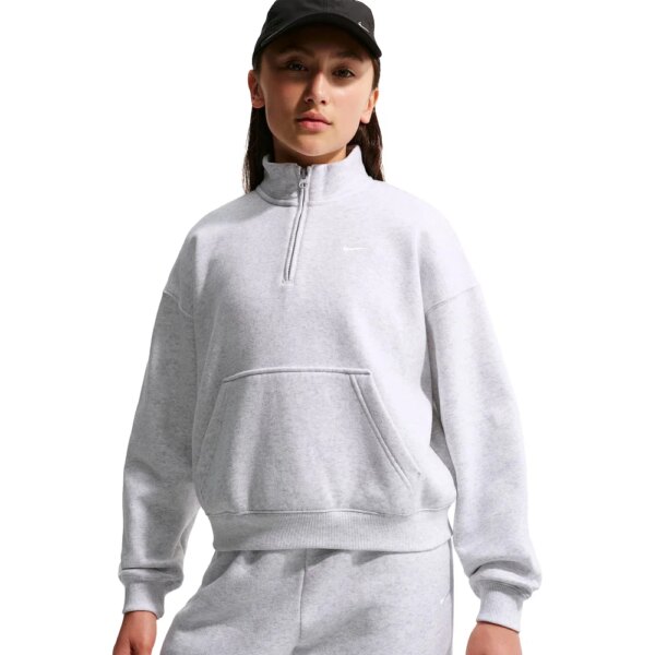 Nike-Nike-Studio-Fleece-Half-Zip-Kinder-grau-grau Nike - Nike Studio Fleece Half Zip Kinder grau