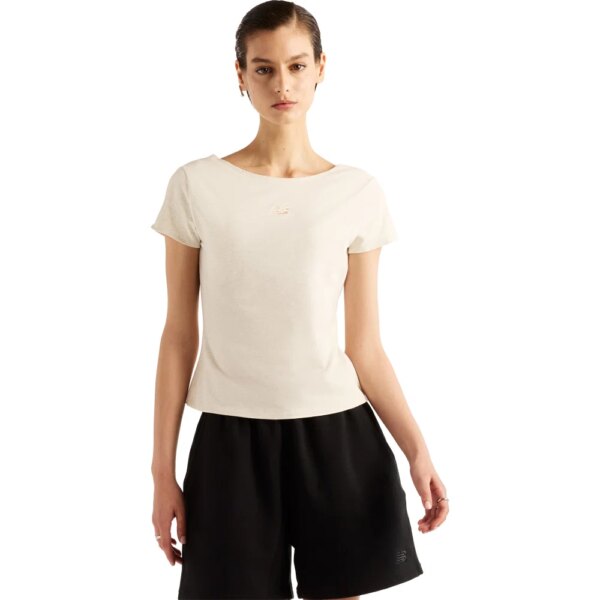 New-Balance-Open-Back-Fitted-T-Shirt-linen-heather-weiss New - Balance Open-Back Fitted T-Shirt linen heather