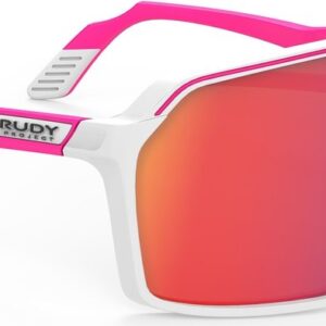 Rudy Project Spinshield White/Pink Fluo Matte - Multilaser Red