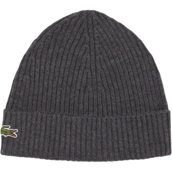 Lacoste-Lacoste-Rippstrick-Muetze-pitch-chine-grau Lacoste - Lacoste Rippstrick Mütze pitch chine