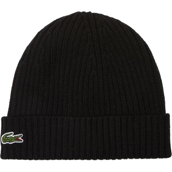 Lacoste - Lacoste Rippstrick Mütze schwarz