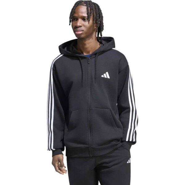 adidas-adidas-3-Streifen-Fleecejacke-schwarz-schwarz adidas - adidas 3-Streifen Fleecejacke schwarz
