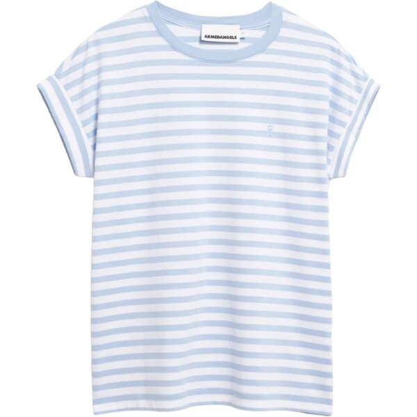 Armedangels - Armedangels Idaara Stripes T-Shirt soft blue