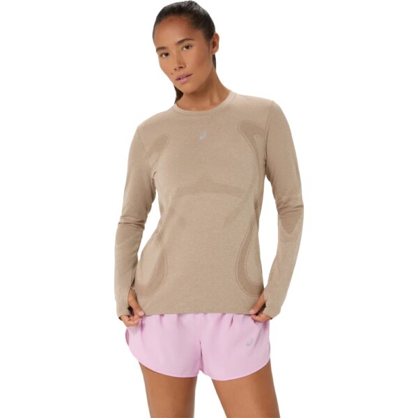 ASICS-ASICS-Road-Seamless-Longsleeve-greige-beige ASICS - ASICS Road Seamless Longsleeve greige
