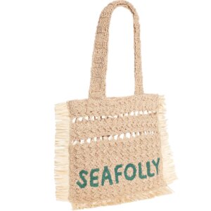 Seafolly - Seafolly Logo Woven Tote Badetasche natural