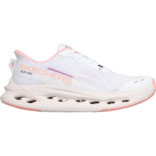 SKECHERS-Slipper-MAX-CUSHIONING-GLIDE-STEP-CALEDONIA-WHITE-PINK SKECHERS - Slipper MAX CUSHIONING GLIDE-STEP-CALEDONIA
