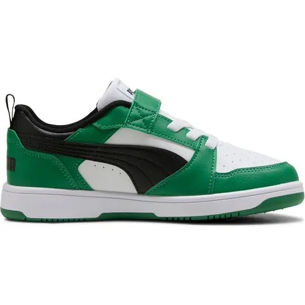 PUMA-Kinder-Freizeitschuhe-Puma-Rebound-V6-Lo-AC-PS-PUMA-White-PUMA-Black-Archive-Green PUMA - Kinder Freizeitschuhe Puma Rebound V6 Lo AC+ PS