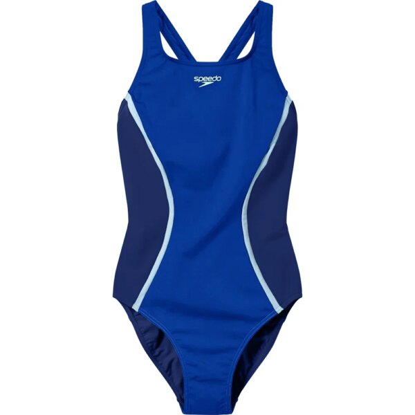 Speedo-Speedo-Solid-Splice-Medalist-Badeanzug-blau-blau Speedo - Speedo Solid Splice Medalist Badeanzug blau