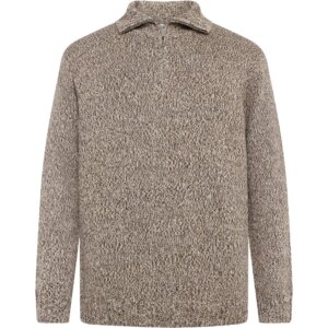 KnowledgeCotton - Apparel Quater Half-Zip Sweatshirt brown multi
