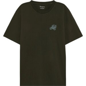 KnowledgeCotton - Apparel Chest Embroidery T-Shirt forrest night
