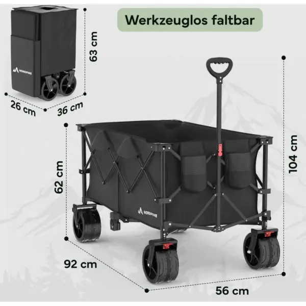 Bollerwagen Faltbar 200 l Stauraum - Bild 7 NEOLYMP - Bollerwagen Faltbar 200 l Stauraum